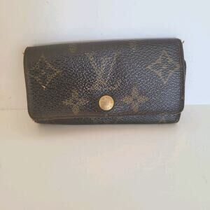 Authentic Louis Vuitton Monogram Multicles 4 Key Hooks Case Brown Small 2000
